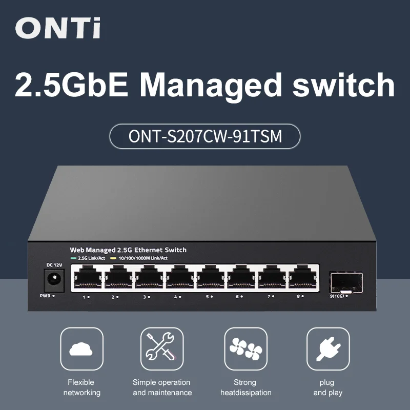 Sfp+ 10G Managed Switch 8 Port - ONTi Switch gestito 2.5GbE 8 porte